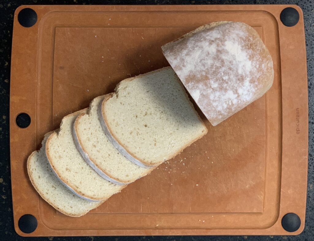 The essential white loaf (Nigella Lawson); slices and loaf